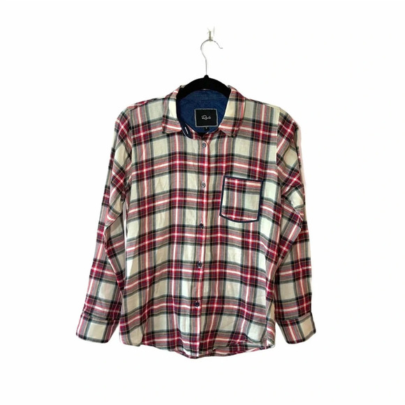 Rails Tops - Rails 100% Cotton Cream & Red Plaid Print Button Down Shirt Small Women’s